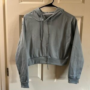 Light blue crop top hoodie